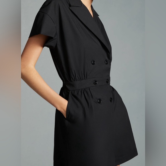 ✨ Anthropologie Short-Sleeve Blazer Romper Sz LP - Picture 2 of 5